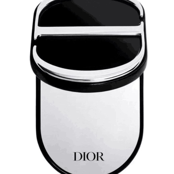 DIOR BEAUTY CD Logo Dual Mirror Phone Ring Metal Holder Stand - Silver/Black - Picture 8 of 8